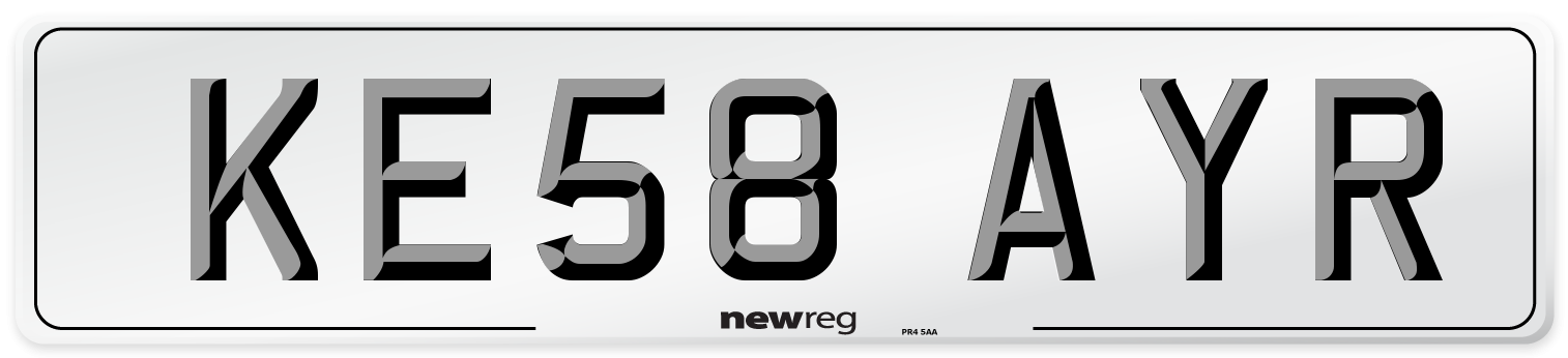 KE58 AYR Number Plate from New Reg